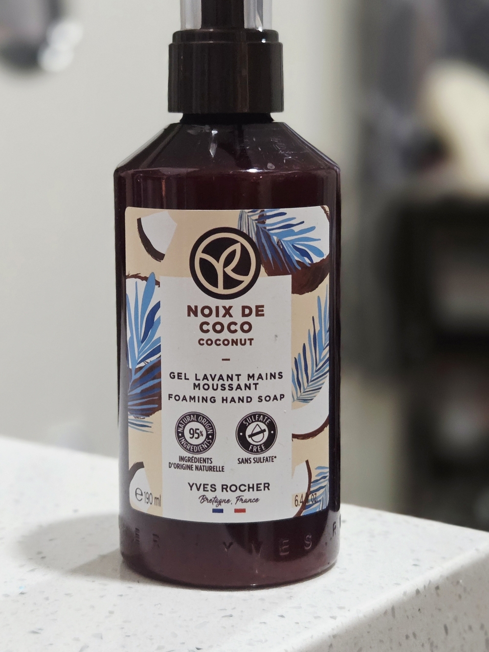 Yves Rocher Coconut Foaming Hand Soap in Deep Purple Bottle